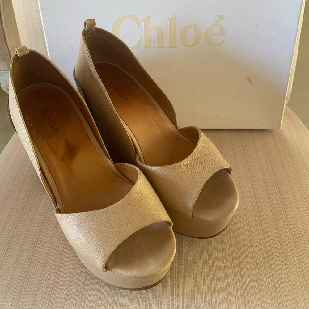 Chloe Platform Open Toe Wedge - image 1